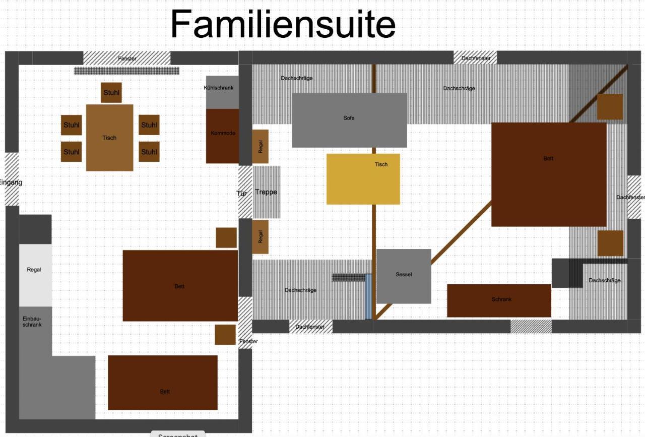 Familiensuite, Zwei Zimmer, Mitbenutzung Von Kuche Und Bad Rott Luaran gambar